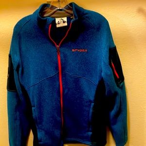 Men’s Spyder Blue and Orange Zip Up Jacket Size Large